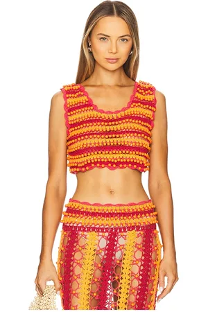 CeliaB X Revolve Top in Orange,Red. Size S, XS.