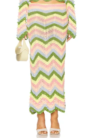 CeliaB X Revolve Striped Skirt in Pink,Yellow,Green. Size S, XS.