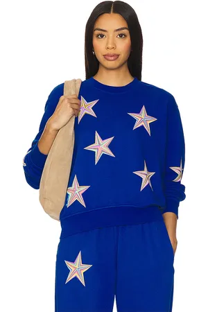 LAUREN MOSHI Spalding Color Pinwheel Stars Crop Pullover in . Size M, S, XL, XS.