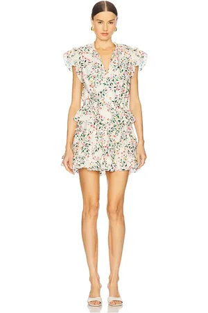 MISA Iliana Dress in Neutral,Green. Size S, XS, XXS.