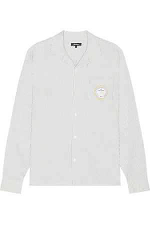 Malbon Golf Saint-Tropez Seersucker Long Sleeve Shirt in . Size S.