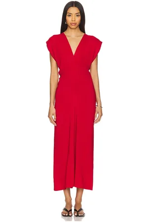 St Agni Plunge Drape Dress in . Size S, XS.