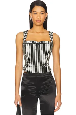 Miaou Laced Imogene Corset in Neutral,Black. Size M, S, XL, XS.