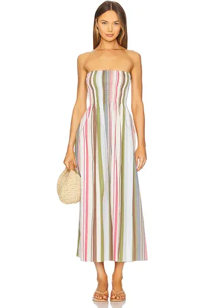 FAITHFULL THE BRAND Jamie Midi Dress in Cream,Sage. Size M, S, XL.