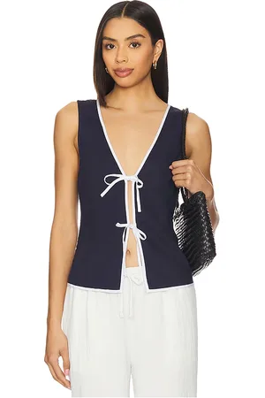 ONIA Air Linen Tie Front Top in . Size M, S, XS.
