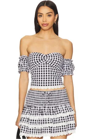 MAJORELLE Reece Top in Black,White. Size S, XL, XS, XXS.