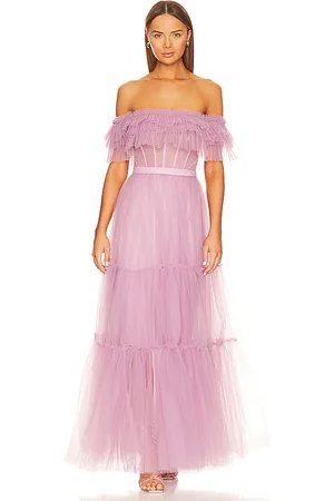 BCBG Max Azria Off Shoulder Tiered Gown in . Size 4.