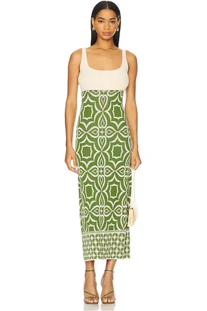 MISA Kalil Dress in Ivory,Green. Size M, S, XL.