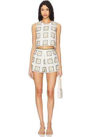 Saylor Lia Romper in Ivory,Green,Burnt Orange,Blue. Size M, S, XS.