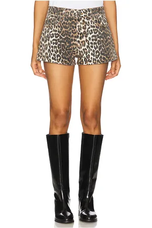 Ganni Print Denim Hotpants in . Size 26, 27.