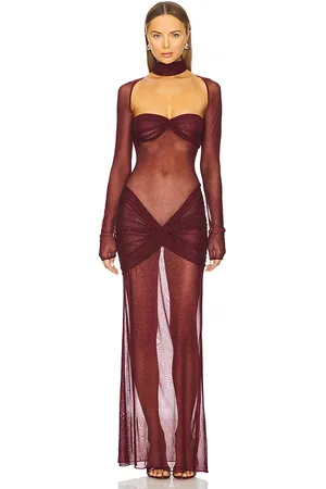Mirror Palais The Starlite Dress in Garnet in . Size M.