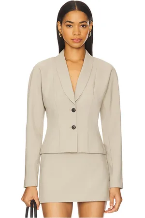EAVES Liah Blazer Top in Khaki in . Size M, S, XL, XS, XXS.