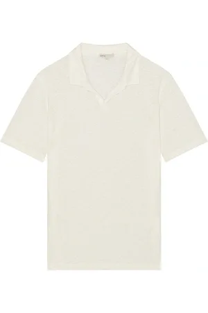 ONIA Shaun Linen Polo in . Size S, XL/1X.