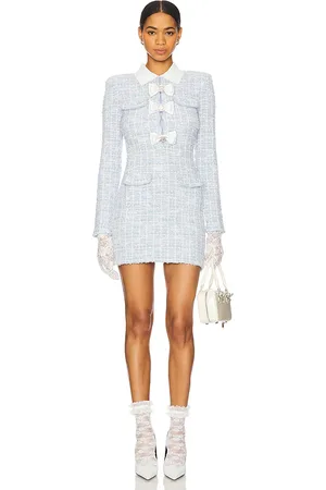 Self-Portrait Check Collared Knit Mini Dress in . Size M.