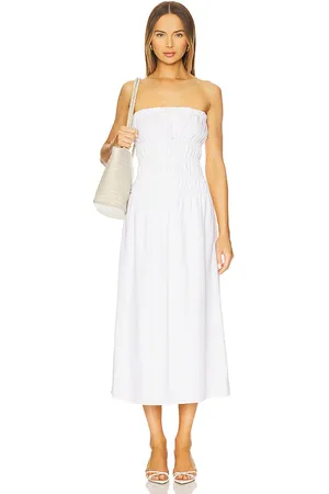 ONIA Air Linen Smocked Maxi Dress in . Size M, S, XL, XS.