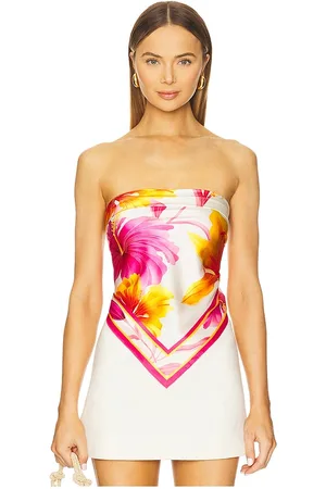 Retrofete Alivia Silk Top in Pink,Ivory. Size XS/S.