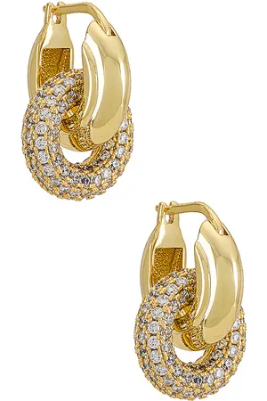 Luv AJ Pave Interlock Hoops in .