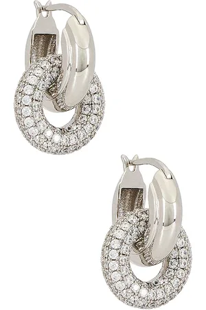 Luv AJ Pave Interlock Hoops in .
