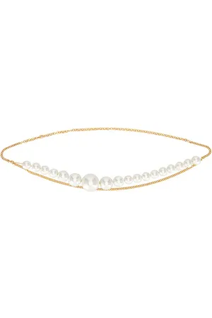 Rowen Rose Asymmetric Pearl Chain Belt in .