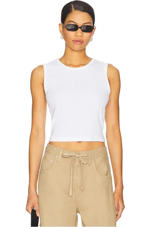 Leset Pointelle Sleeveless Crew Top in . Size M, S, XL, XS.