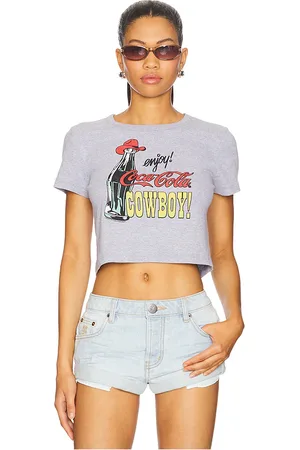 Junk Food Enjoy Coke Cowboy Baby Tee in . Size M, S, XL, XS.