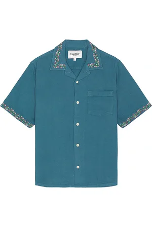 Corridor Hopsack Embroidered Camp Shirt in . Size M, S.