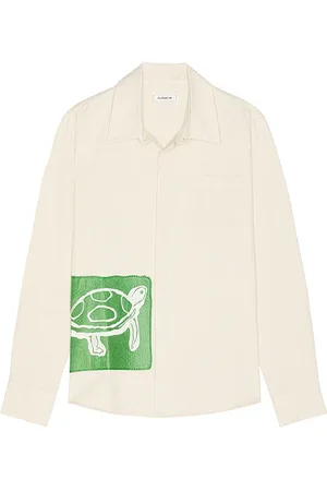 FLÂNEUR Embroidered Turtle Shirt in . Size M, S, XL/1X.