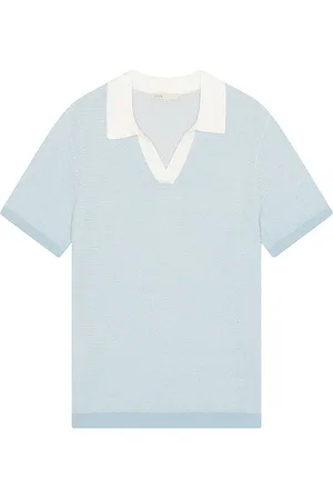 ONIA Cotton Textured Johnny Collar Polo in . Size M, S, XL/1X.
