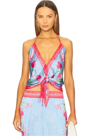 Agua Bendita X REVOLVE Harmony Blouse in Blue,Red. Size M, S, XL, XXL.