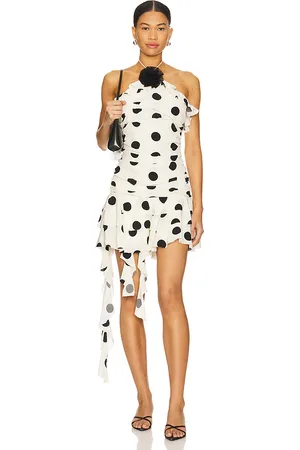 MAJORELLE Brandi Mini Dress in White,Black. Size M, S, XL, XS, XXS.