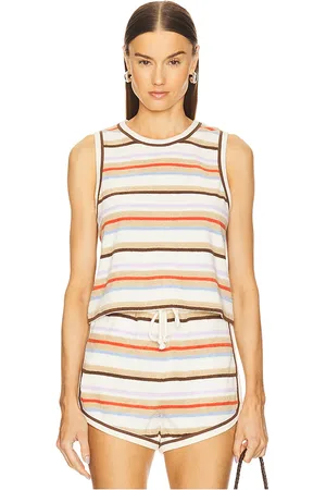 VERONICA BEARD Cullen Tank in Tan,Blue. Size M, S, XL, XS.
