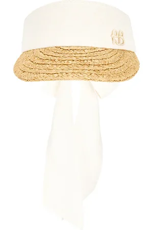 Ruslan Baginskiy Straw Braid & Linen Visor in .