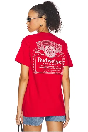 Junk Food Budweiser Label Tee in . Size M, S, XL/1X, XS.