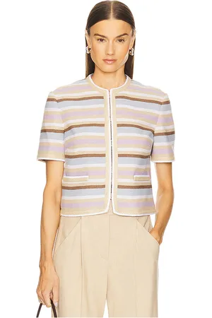 VERONICA BEARD Wyatt Jacket in Tan,Blue. Size 00, 10, 12, 2, 4, 6, 8.