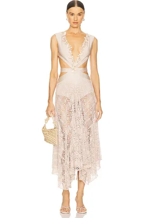 PATBO X Camila Coelho Seashell Lycra Plunge Beach Dress in . Size XL.