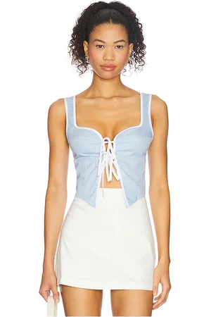 MORE TO COME Amelie Tie Front Top in . Size M, S, XL, XS.