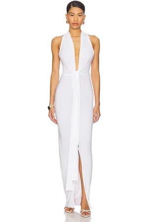 Norma Kamali Tie Front Halter Gown in . Size M, S, XL, XS.