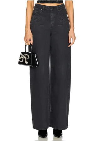 Self-Portrait Bow Motif Wide Leg in . Size 27.
