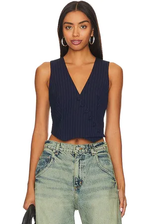 Bardot Asymmetric Pin Stripe Vest in . Size 12.