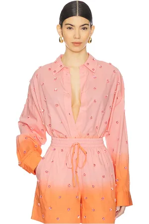 Essentiel Antwerp Harkansas Embellished Shirt in Rose,Orange. Size 34, 36, 40.