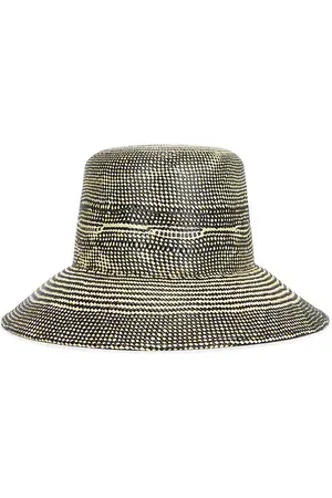 Brixton Lopez Panama Straw Bucket Hat in Black,Neutral. Size M, S, XS.