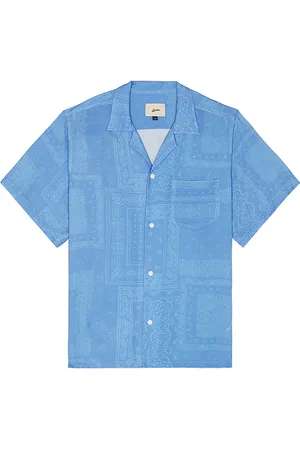 Bather Cornflower Tonal Bandana Camp Shirt in . Size M, S, XL/1X.