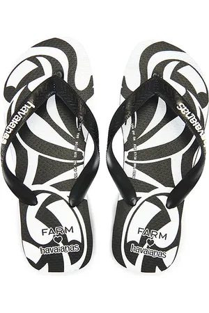 Havaianas Farm Tucanada Rainbow Flip Flop in Black,White. Size 37/38, 39/40, 41/42.