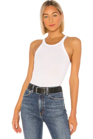 LnA Ribbed Skinny Racer Tank in . Size M, S.