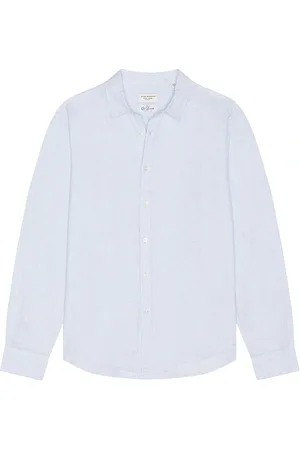 CLUB MONACO Slim Italian Linen Stripe Shirt in . Size M, XL/1X.
