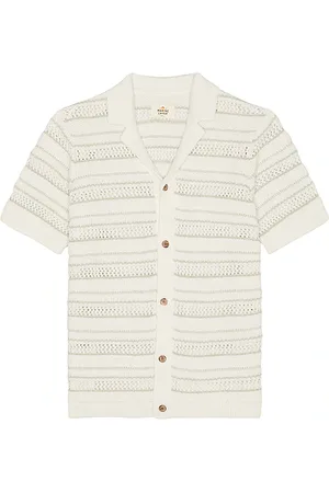 Marine Open Knit Sweater Button Down Shirt in . Size M, S, XL/1X.