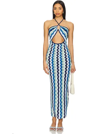 Capittana Poppy Knitted Dress in Blue,Navy. Size XS-S.