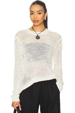 ENZA COSTA Linen Open Knit Long Sleeve Crew in . Size M, S, XL, XS.