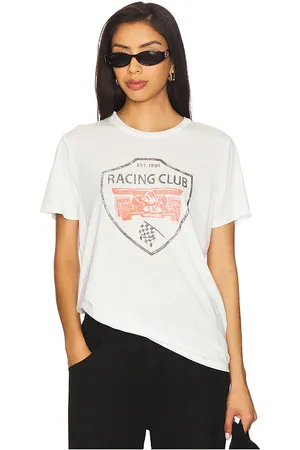 LAUREN MOSHI Wolf Racing Club Boyfriend Tee in . Size M, S, XL, XS.