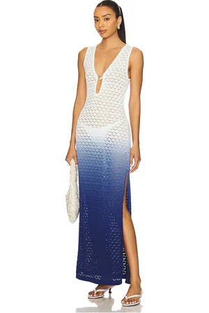 Runaway The Label Reina Maxi Dress in Ivory,Navy. Size M, S, XL, XS.